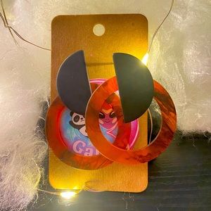 Tortoiseshell Cut Out Circle Hoop Earrings